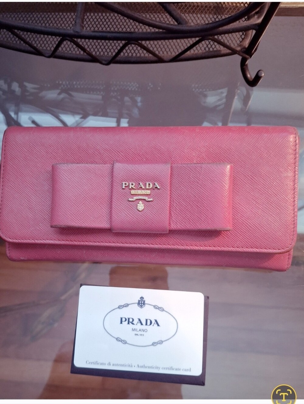 Prada Pink Wallet With Chain